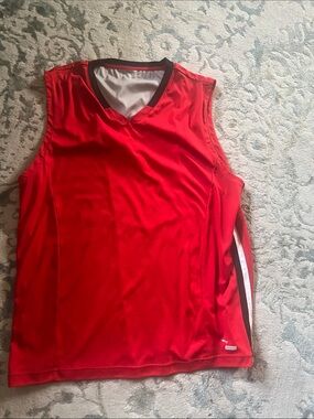 Men's Red Sleeveless Athletic Jersey